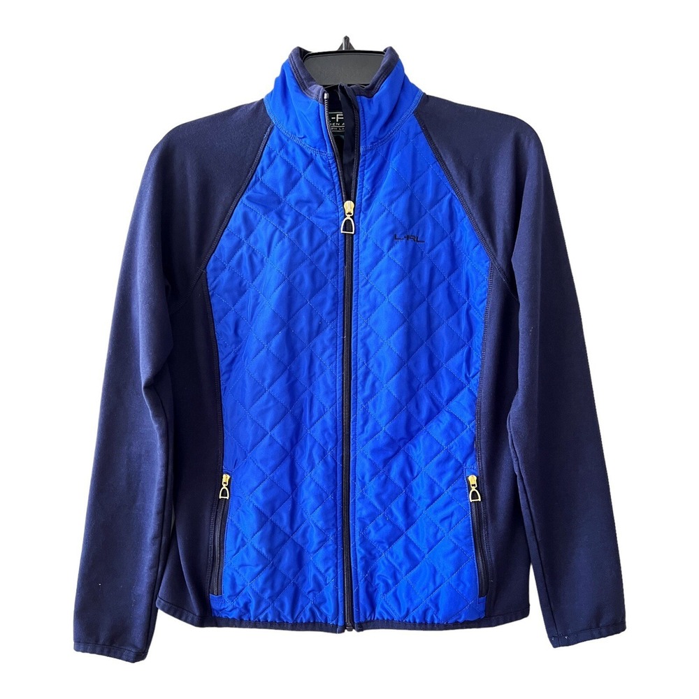 LRL Ralph Lauren Blue Quilted Jacket Full Zip Ladies‎ Small